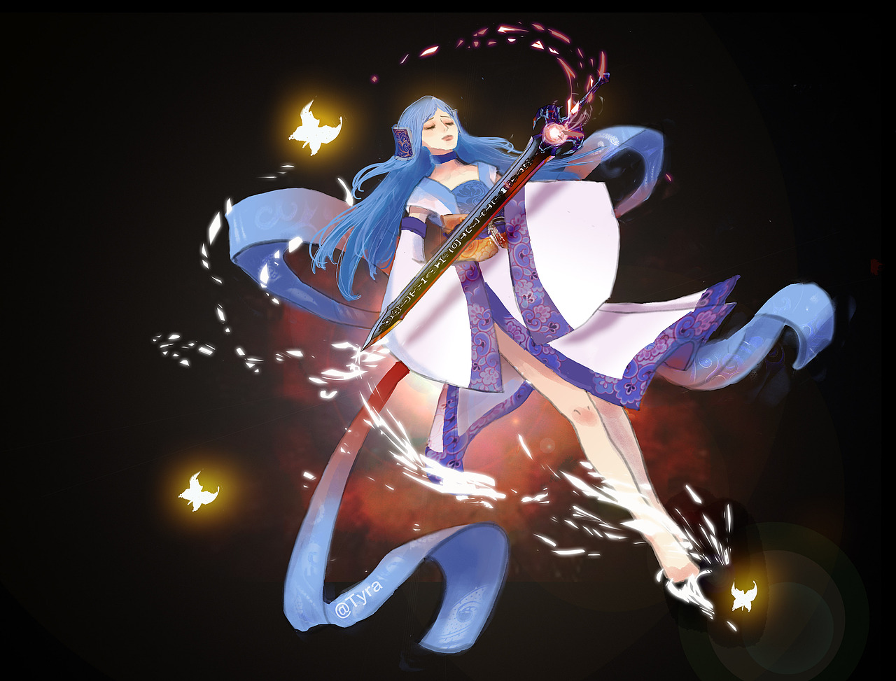 龙葵殉剑|插画|游戏原画|一颗太粒子_原创作品-站酷(zcool)