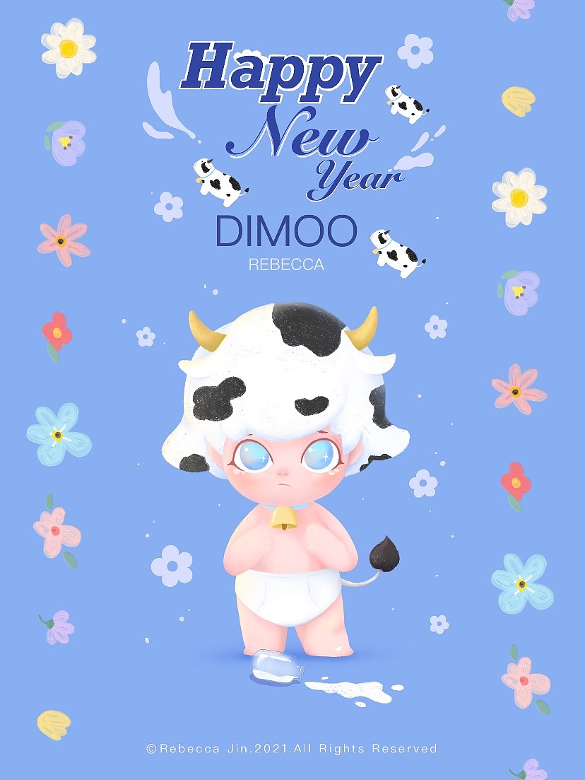 DIMOO同人"牛牛"（圖ZMjQxNzM1MjQ0） - 創(chuàng)作習作 - 站酷設計師霹靂酷錘錘原創(chuàng)素材 - 站酷ZCOOL