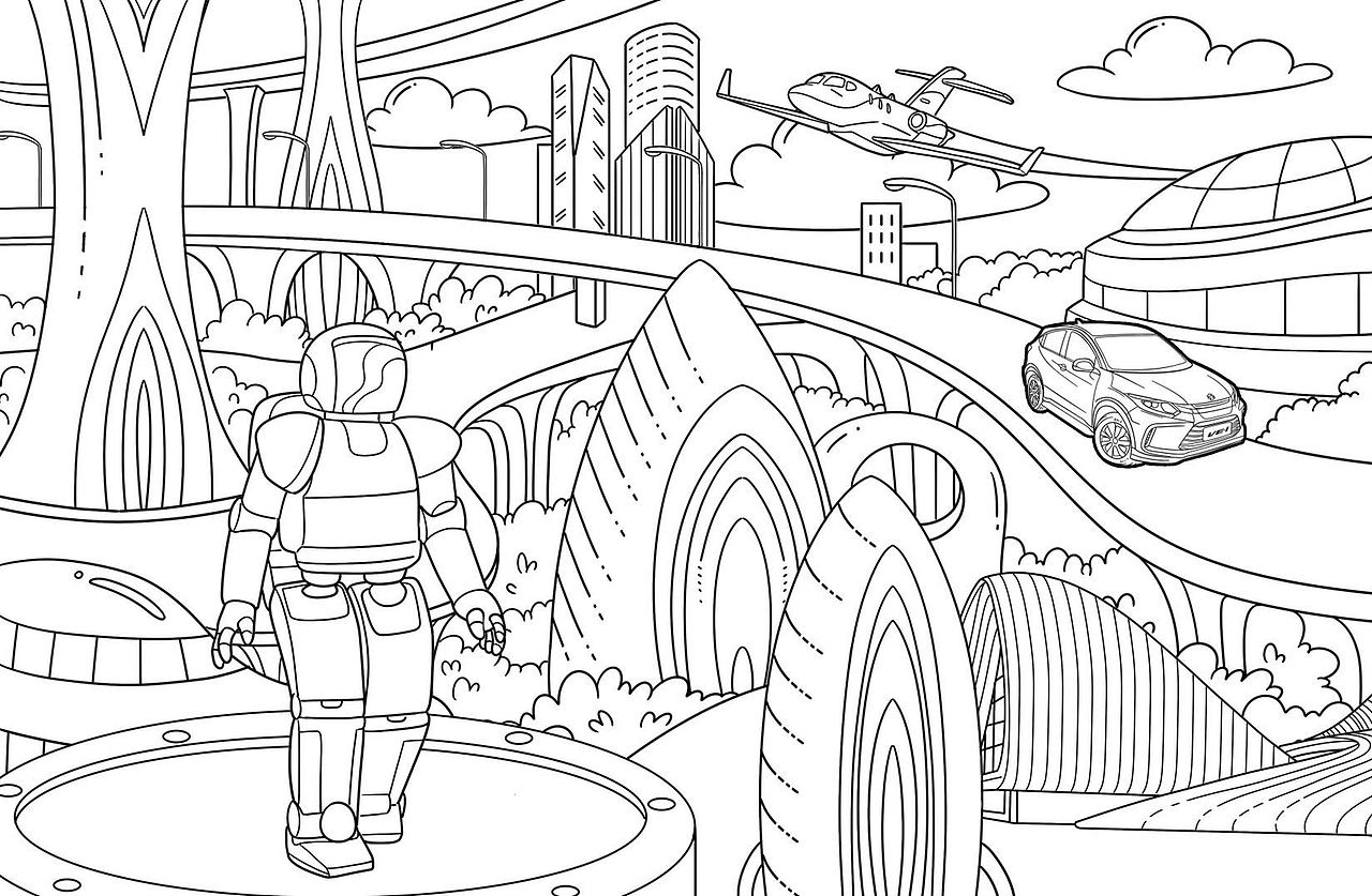 广汽本田填色本（图ZMjAxMjI0NzU2） - 商业插画 - 站酷设计师八点三三原创素材 - 站酷ZCOOL