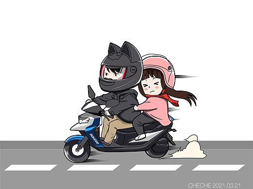 骑上我心爱的小摩托（个人主页-ZNTE1MjExNzI=） - 绘本 - 站酷设计师我不是车神原创素材 - 站酷ZCOOL