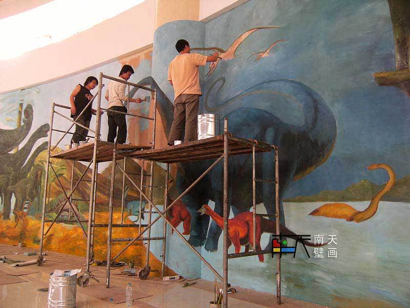 南天壁画出品:内蒙博物馆(恐龙二馆壁画工程),手绘油画,欧式油画,欧式壁画,壁画工程,古典壁画,3D地画,3D壁画(图ZNjg1ODYzNg==) - 艺术插画 - 站酷设计师艺点画评原创素材 - 站酷ZCOOL