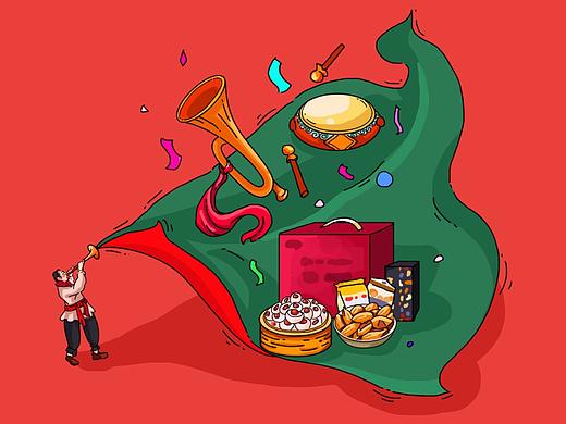 天猫年货节H5（个人主页-ZMzA3NTk0NDA=） - 图案 - 站酷设计师未雨萝萝原创素材 - 站酷ZCOOL