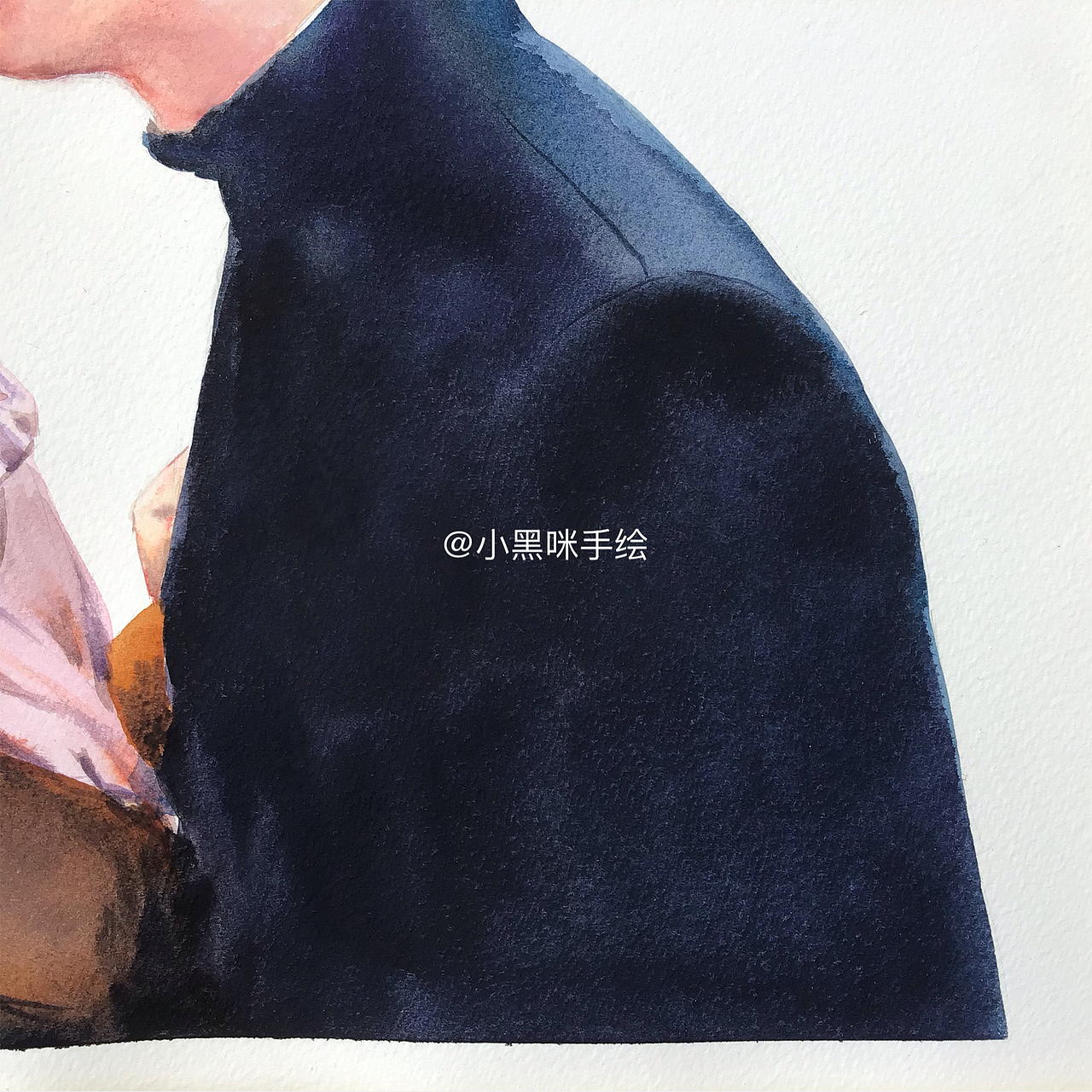 甜蜜小夫妻-水彩手绘