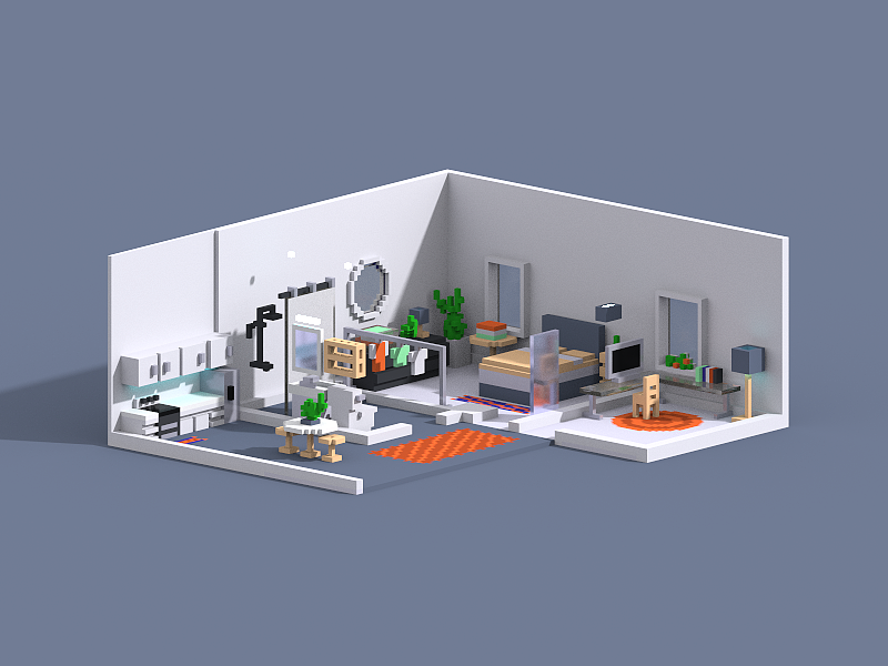 Voxel我家（理想）（图ZODcwMTg5Mjg=） - 建筑/空间 - 站酷设计师sundaisun原创素材 - 站酷ZCOOL