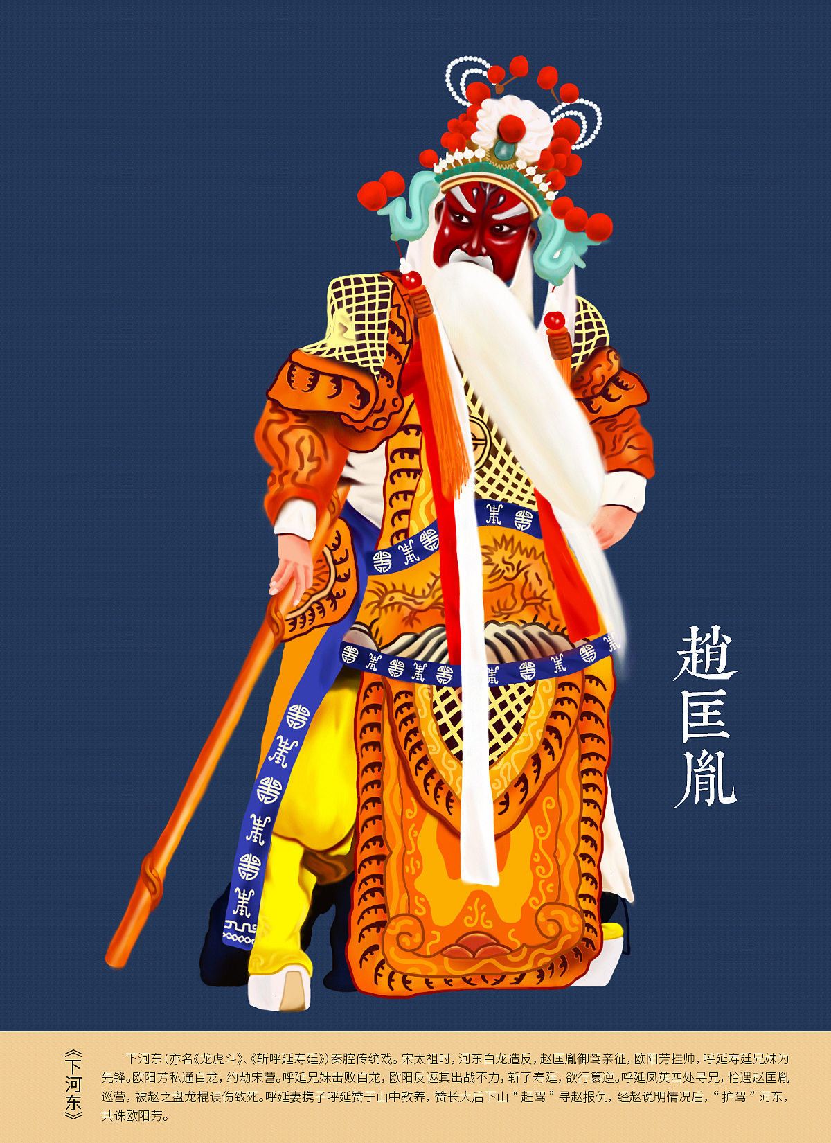 秦腔戏曲人物绘画赵匡胤