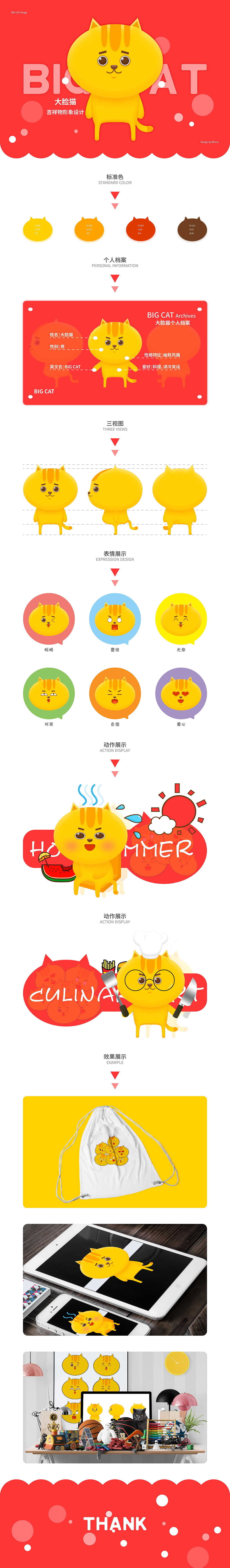 大脸猫吉祥物设计（图ZMTc4MTgzNzM2） - IP形象 - 站酷设计师shgle原创素材 - 站酷ZCOOL