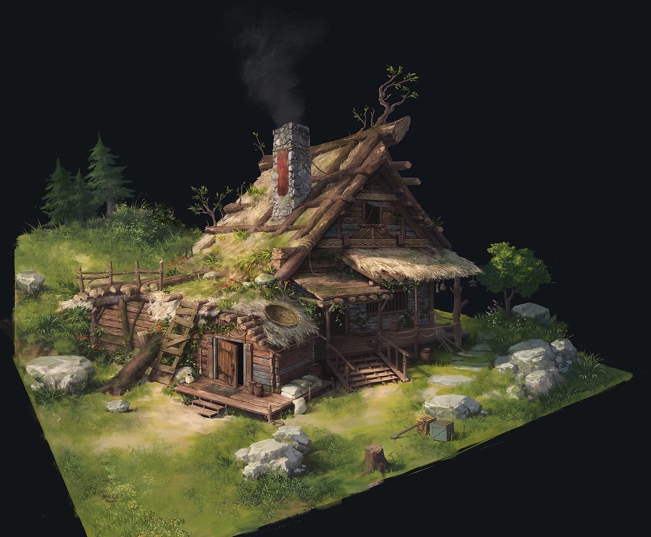 单体建筑设计（图ZMTM4OTUxMzgw） - 游戏原画 - 站酷设计师卷毛毛很卷原创素材 - 站酷ZCOOL