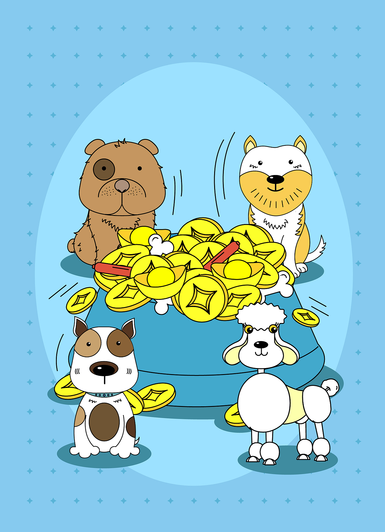 2018狗年（图ZMTAxMTE2MDIw） - 儿童插画 - 站酷设计师粑粑君原创素材 - 站酷ZCOOL