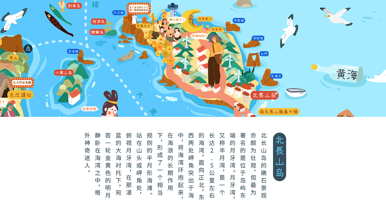 爱上长岛山东长岛手绘地图