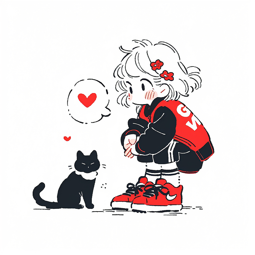 女孩配猫猫！（图ZMzQ3ODY3MzYw） - 绘本 - 站酷设计师Ethan_hat原创素材 - 站酷ZCOOL