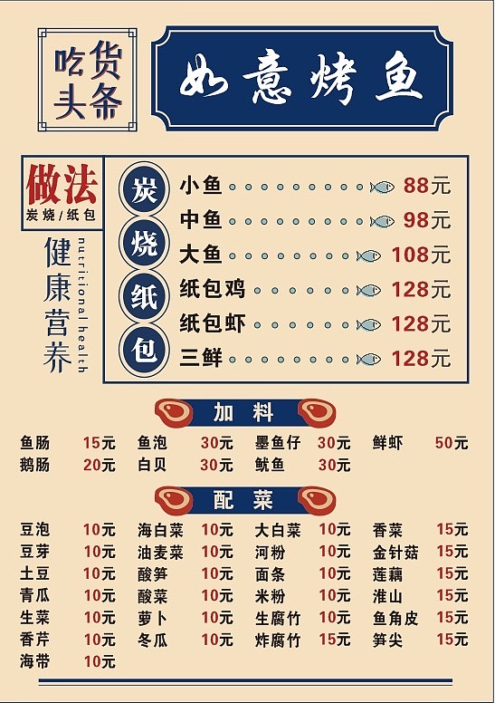 餐饮菜单设计——如意烤鱼