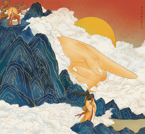 中国风插画之封神演义－《昆仑山子牙下山》（图ZMjUwMDc3NTg4） - 商业插画 - 站酷设计师陈吉子原创素材 - 站酷ZCOOL
