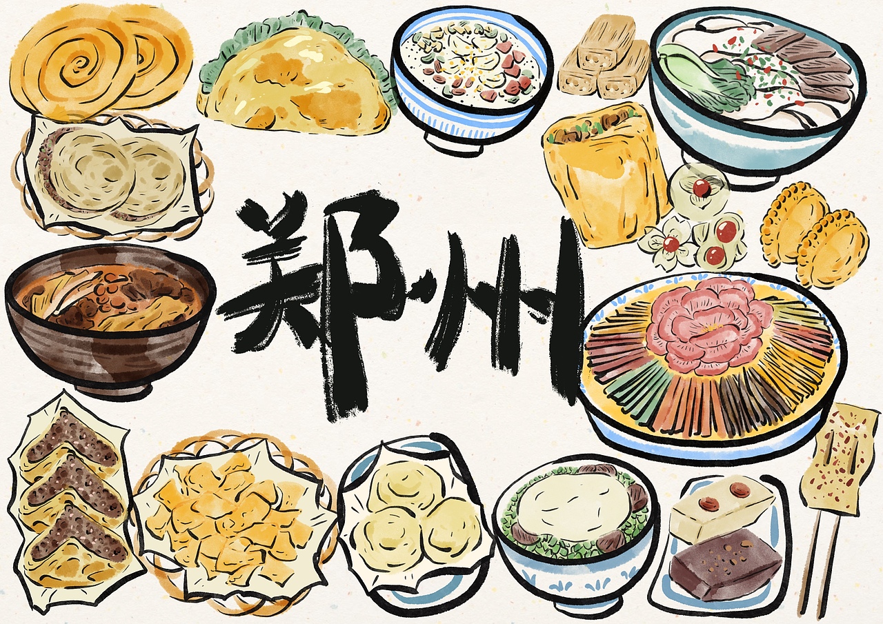 城市美食插画第二弹（图ZMzgwNDY4MjAw） - 创作习作 - 站酷设计师兔道格斯原创素材 - 站酷ZCOOL