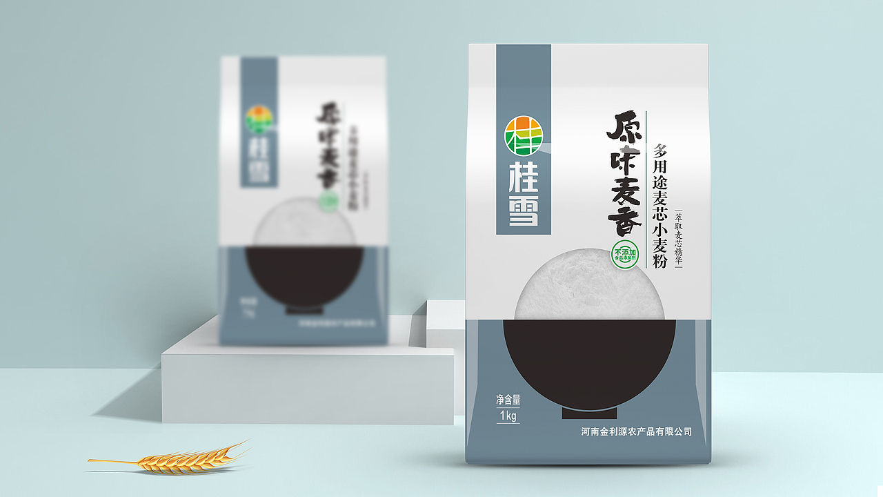 桂雪原味面粉 包装设计  河南灵智面粉包装