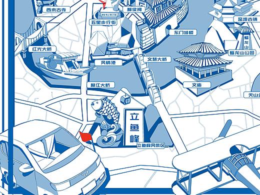 柳州市手绘地图