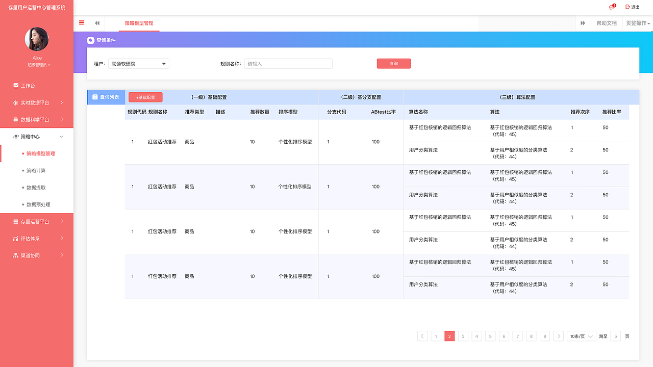 存量用户运营中心后台管理平台(图ZMTg2MDg2MzY4) - 软件界面 - 站酷设计师aosgu0623原创素材 - 站酷ZCOOL
