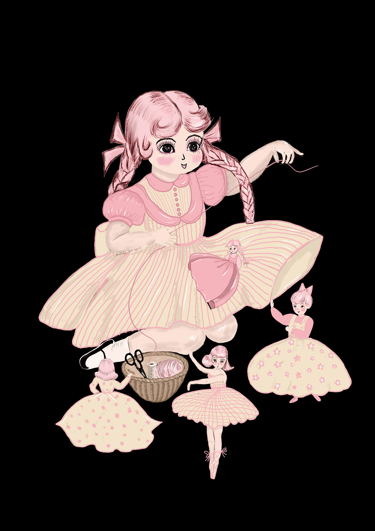 缝针娃娃|插画|创作习作|日暮里梦花 - 原创作品 - 站酷 (zcool)