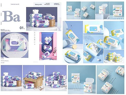 品牌湿巾产品 C4D视觉展示