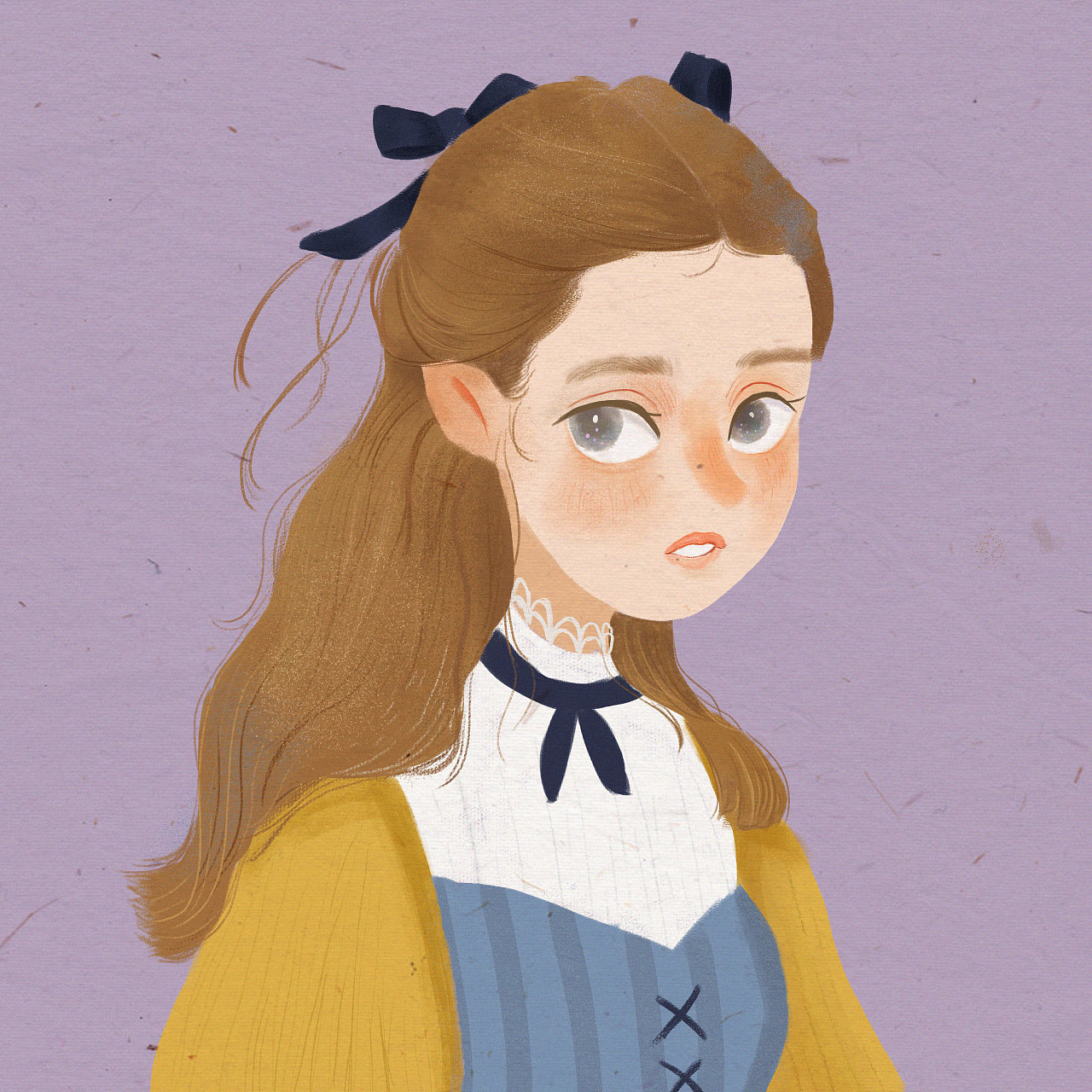 太喜欢这个风格的画风了人物头像插画