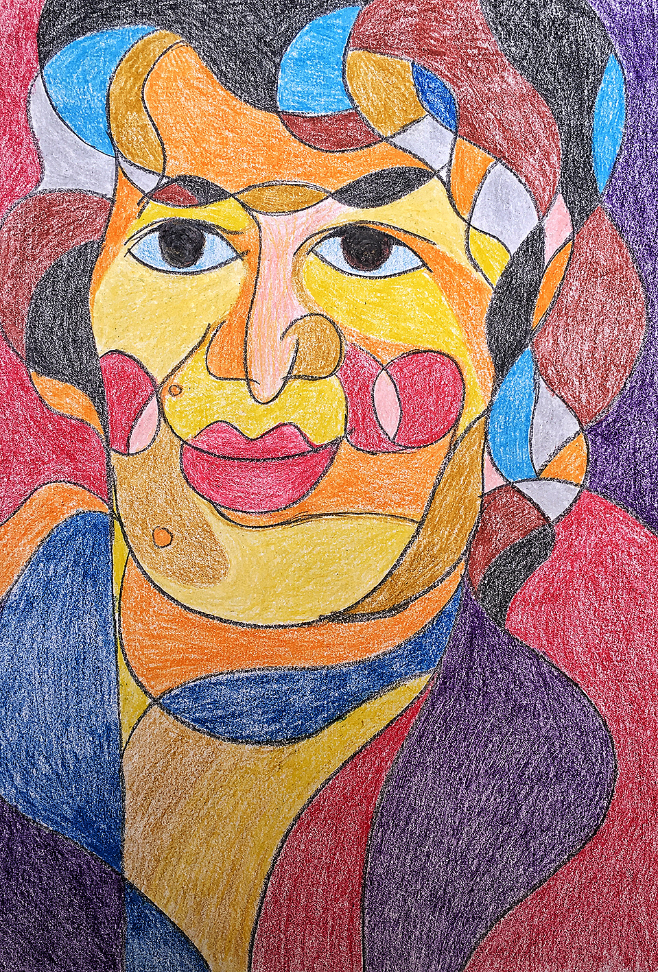 第五张画 br>《母亲》 br> br>母亲节那天时,小虎送给母亲的礼物,画给