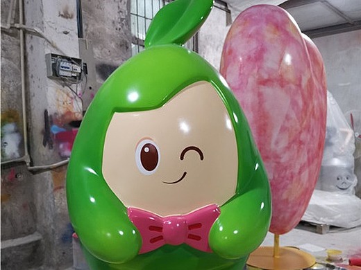 可爱又迷人的绿色环保主题活动叶子玻璃钢卡通雕塑摆件