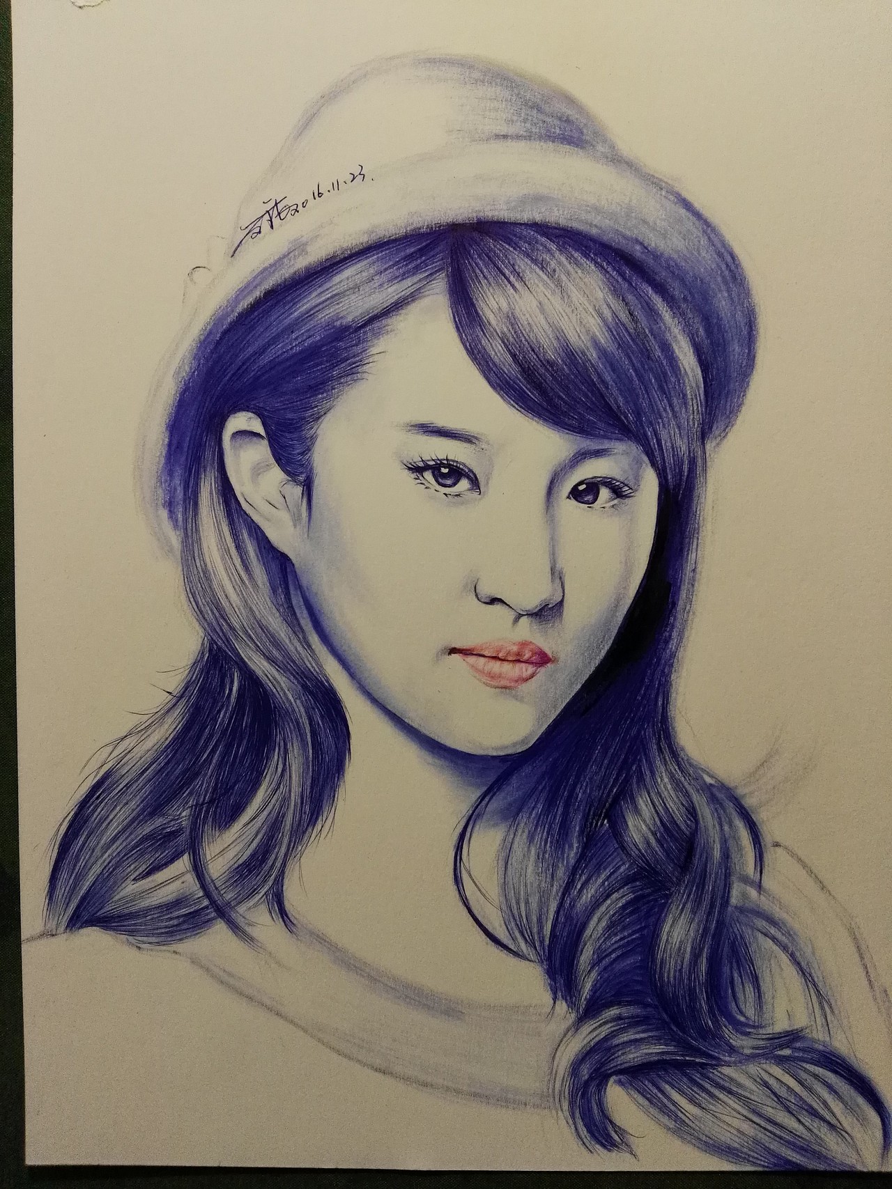 圆珠笔速涂一组明星你能认出几位