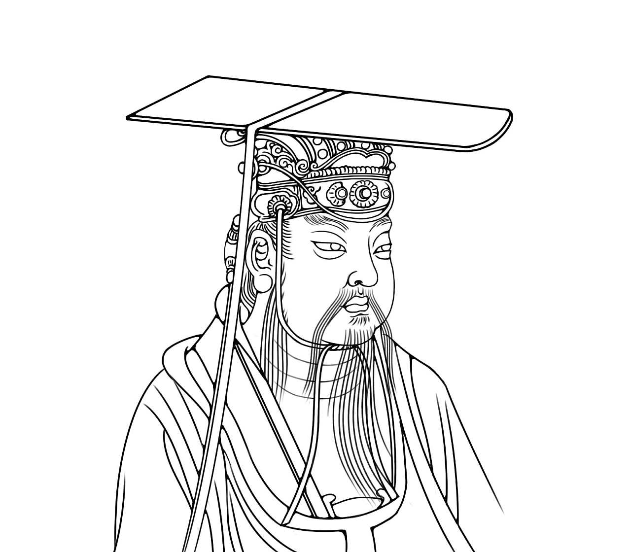 东王公手绘过程|插画|创作习作|嘚嘚嘚嘚嘚啊