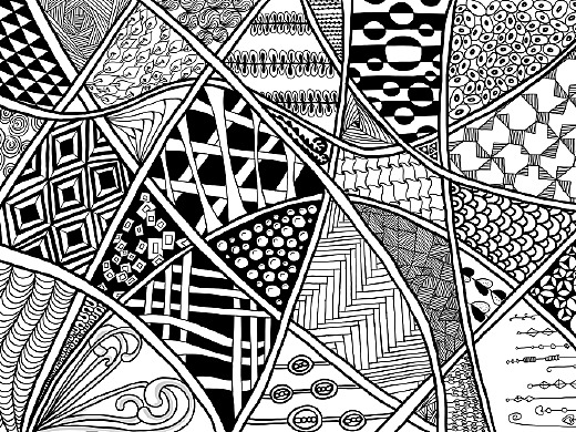 磨人的小线条(二维黑白插画练习)