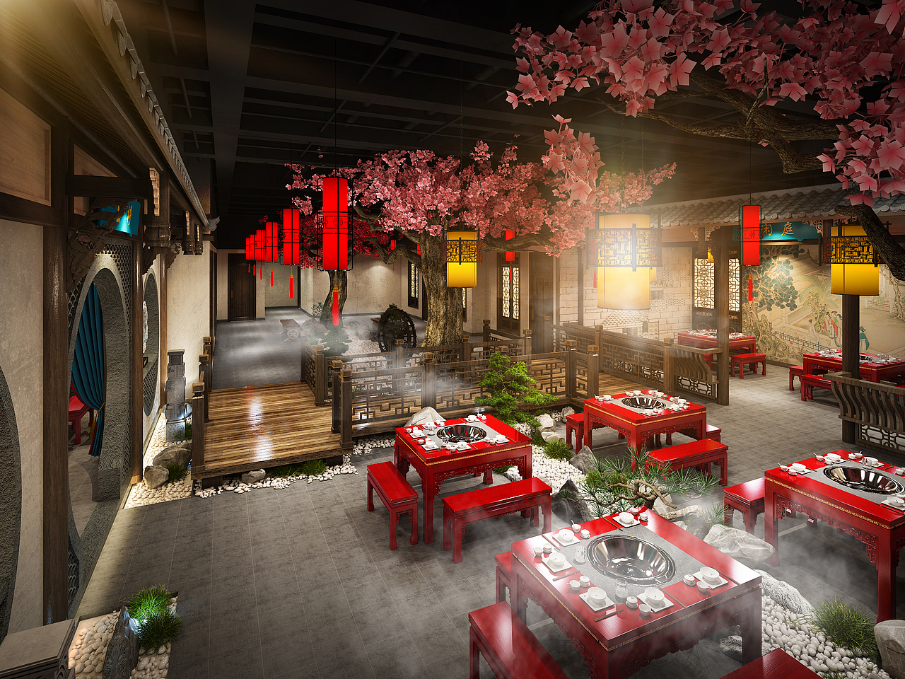 皇三爷火锅 | 餐饮品牌空间设计（图ZMjE5NTkyOTY0） - 家装设计 - 站酷设计师德艺餐饮设计原创素材 - 站酷ZCOOL