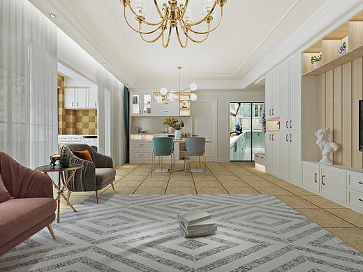 菏泽万达广场133平 小美式轻奢混搭风 轻奢感十足--菏泽匠一装修