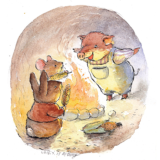 summer（图ZNTUxMjIxMjQ=） - 儿童插画 - 站酷设计师阿咚原创素材 - 站酷ZCOOL