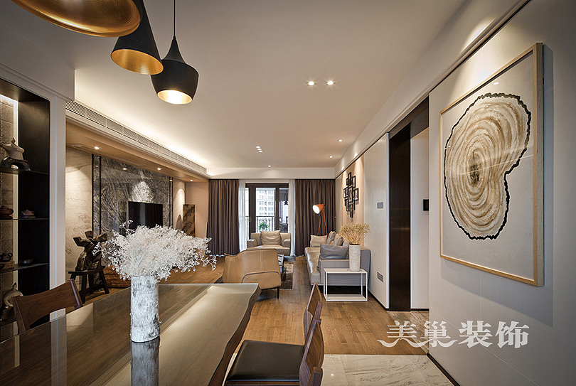 中海锦苑装修效果图140平四室两厅现代简约风格设计方案---餐厅