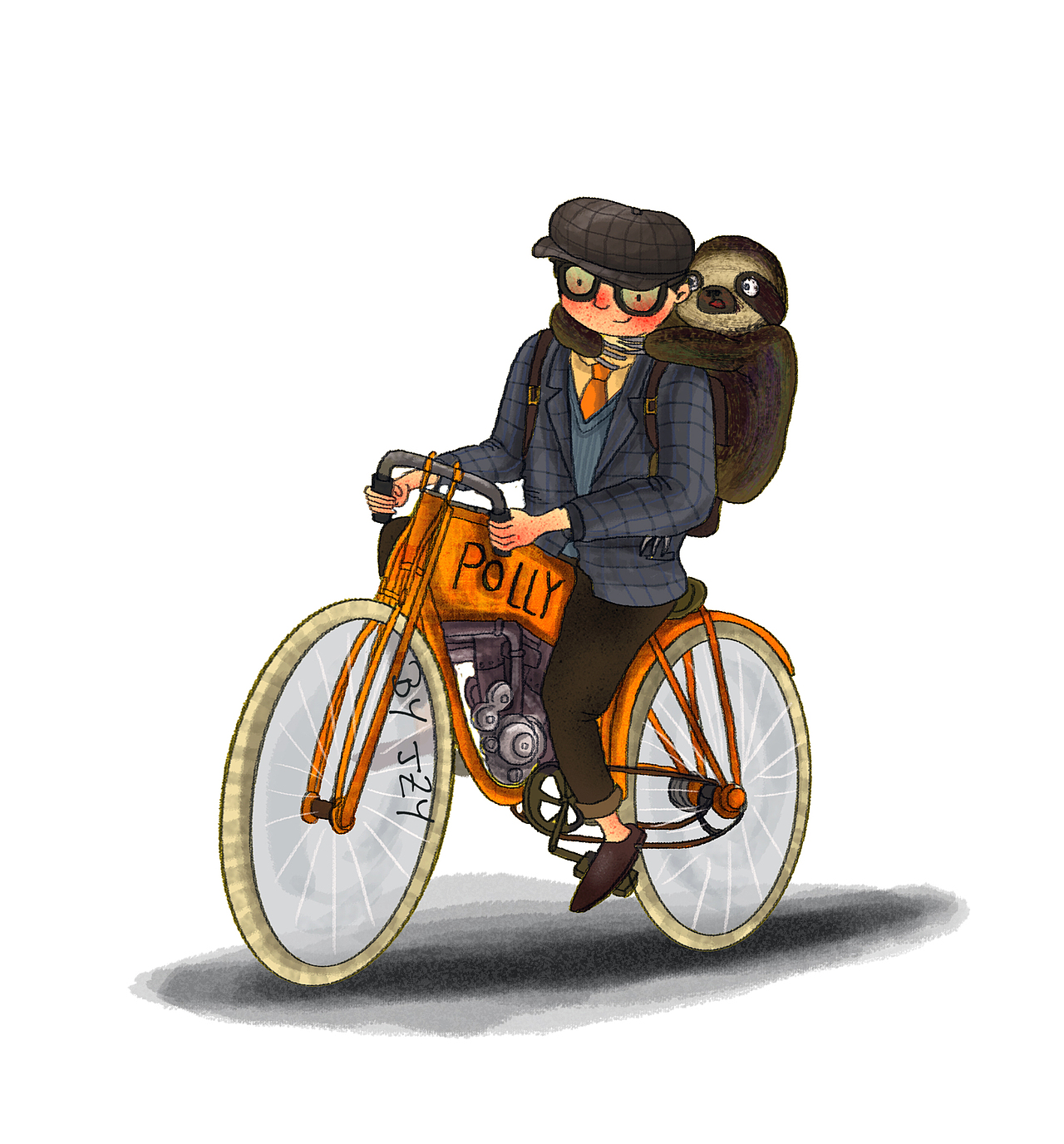 复古骑行|插画|艺术插画|jzy09_原创作品-站酷zcool