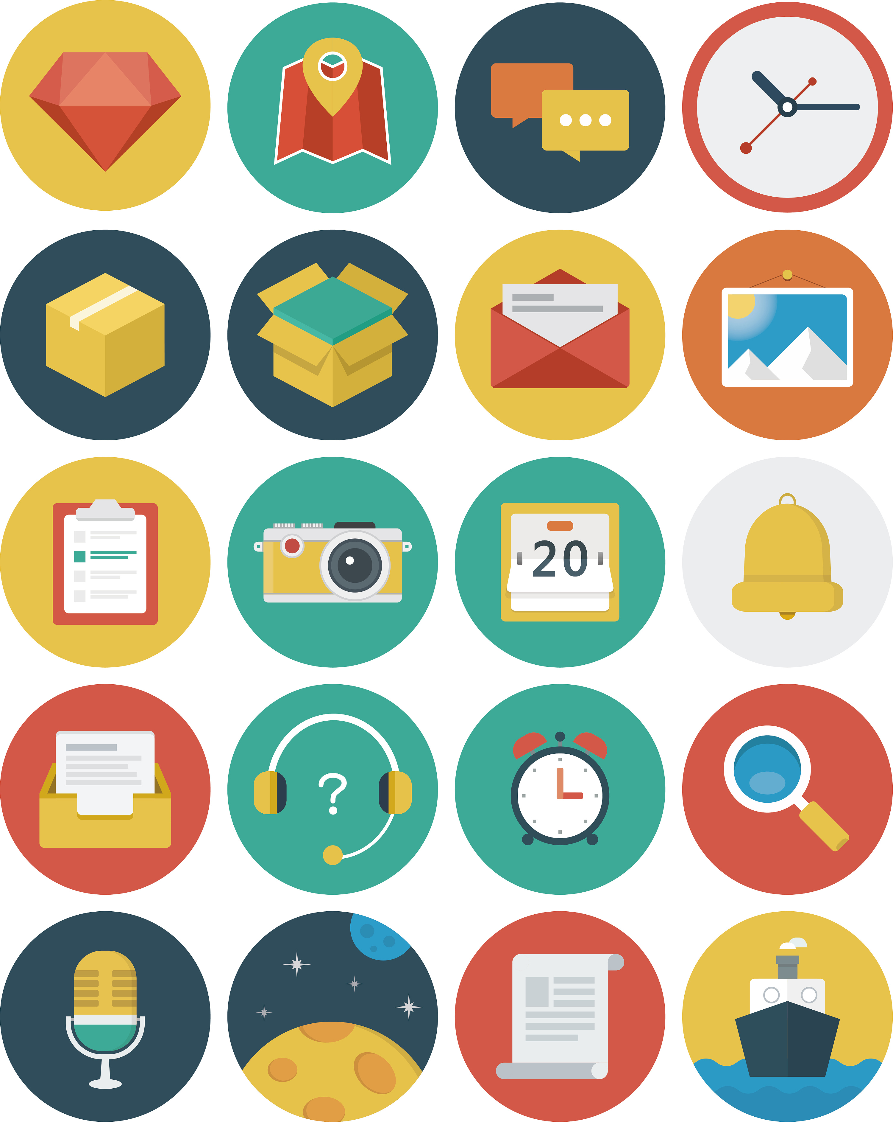 图标,扁平 练习 矢量图