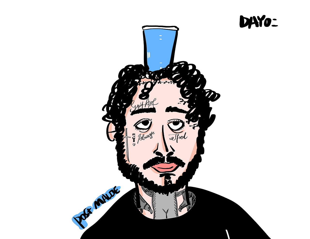post Malone（图ZMjI5NjE2MzEy） - 新锐潮流插画 - 站酷设计师大游哥原创素材 - 站酷ZCOOL