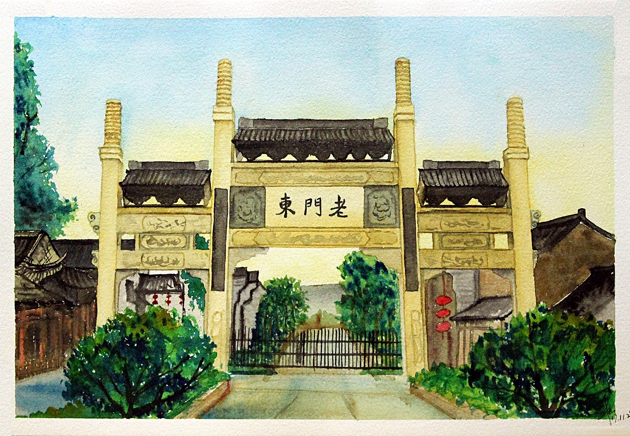 水彩南京