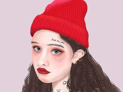 小白练习-微厚涂人物手绘女孩