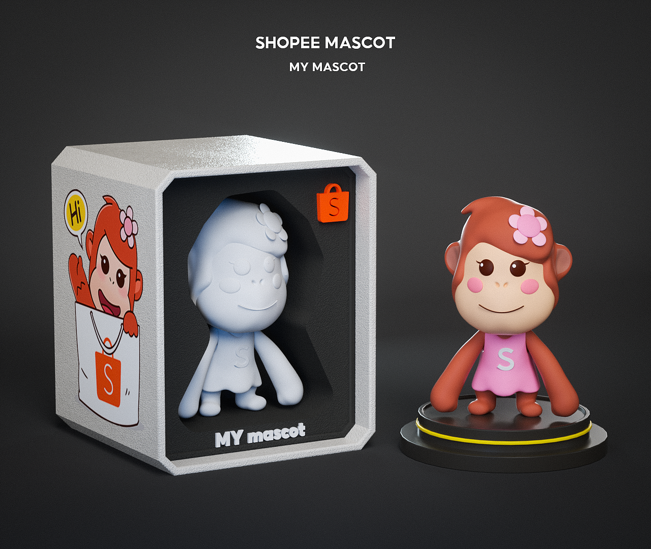 Shopee 卡通吉祥物渲染（图ZMjY0MTAwNjYw） - 人物/生物 - 站酷设计师麦蔻maikou原创素材 - 站酷ZCOOL