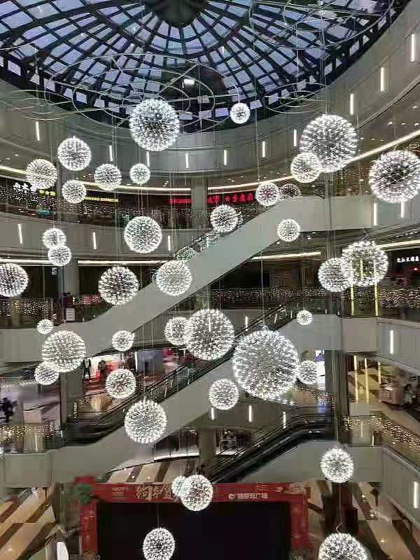 售楼部沙盘大厅光立方大吊灯生产工厂铭星灯饰厂家定制