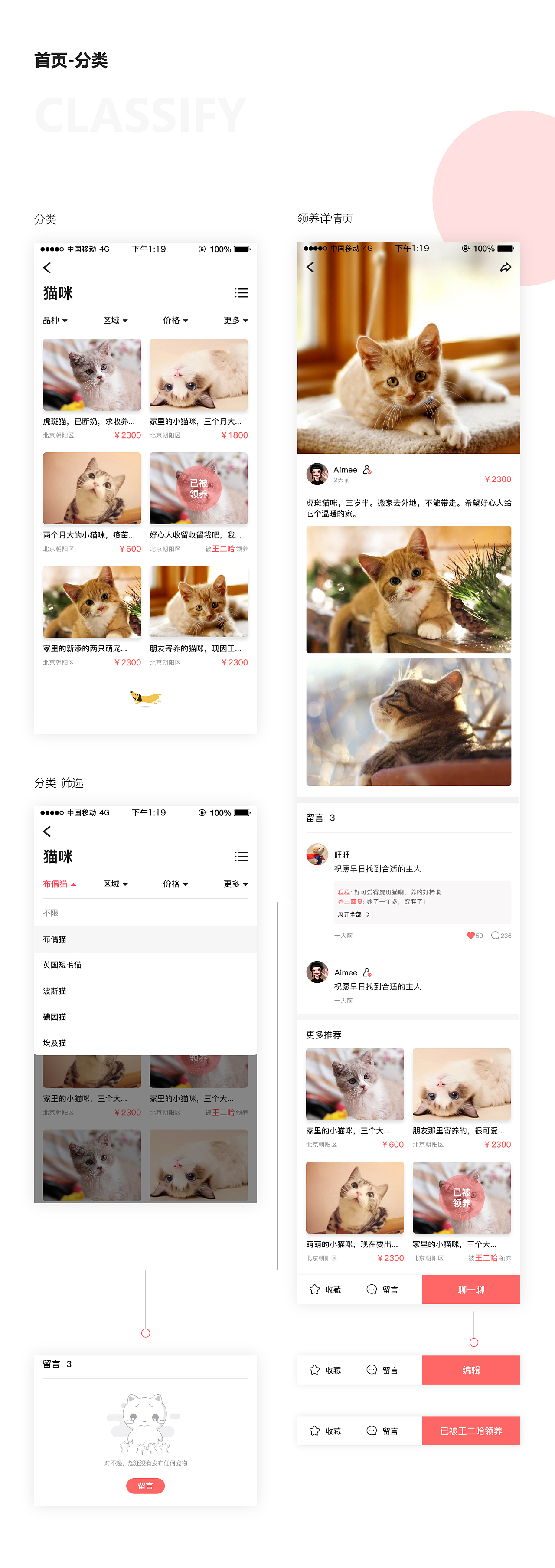 宠物领养项目总结三（图ZMTA5MjI0MjY0） - APP界面 - 站酷设计师花火设计原创素材 - 站酷ZCOOL