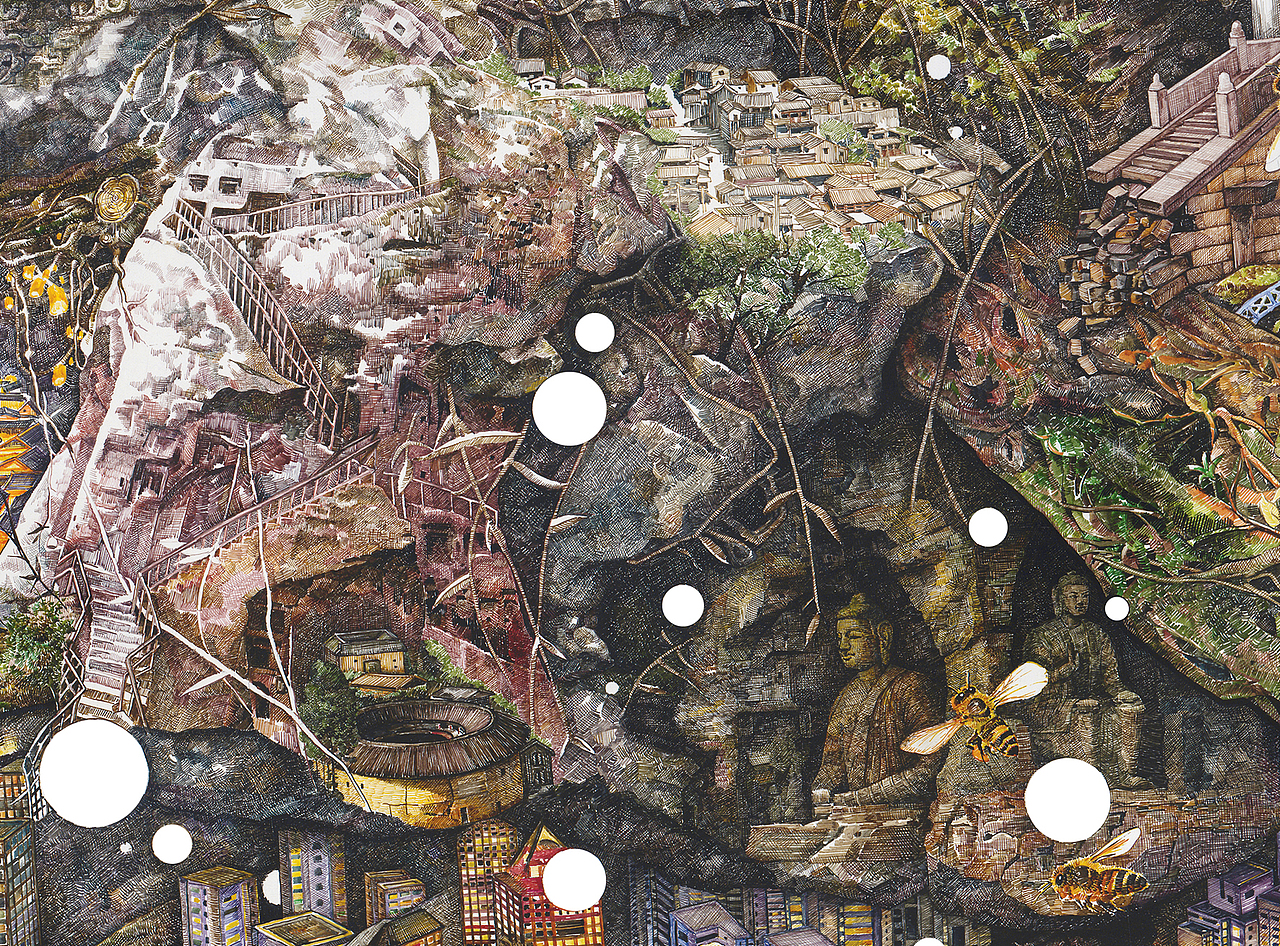 acrylic ink on canvas 107cm x210cm（图ZMjAzMTk2MDg=） - 绘画 - 站酷设计师赵娜Artist原创素材 - 站酷ZCOOL