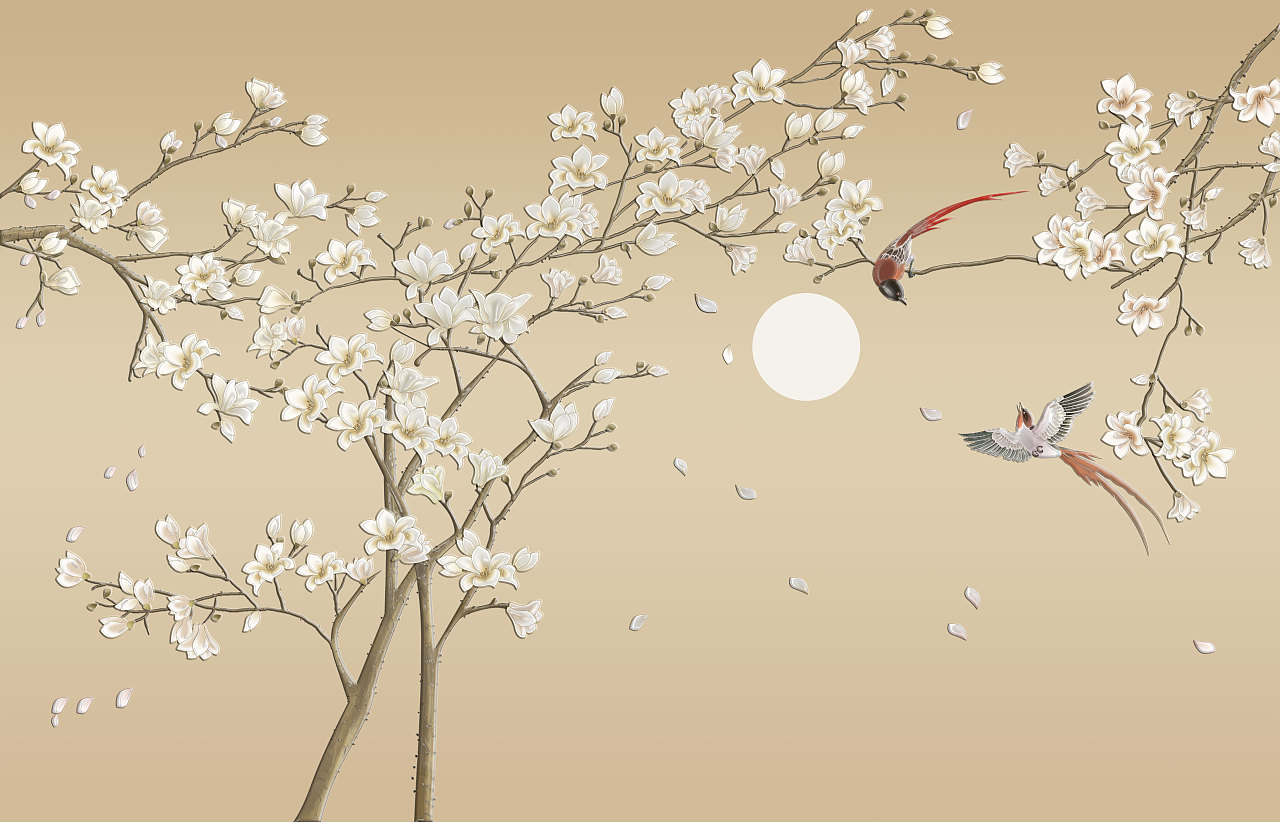 中式花鸟与诗画手绘插画系列|平面|图案|山知设计 - 原创作品 - 站酷 (ZCOOL)