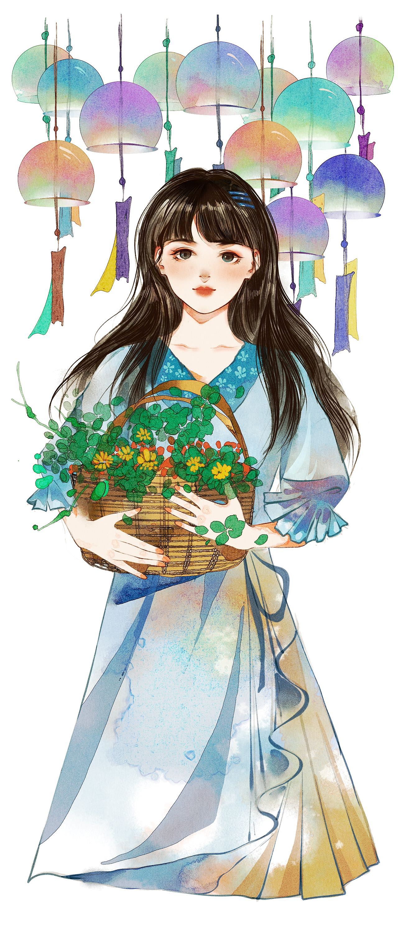 少女插画（图ZMzEwNzU4NzQw） - 商业插画 - 站酷设计师时夏seven原创素材 - 站酷ZCOOL