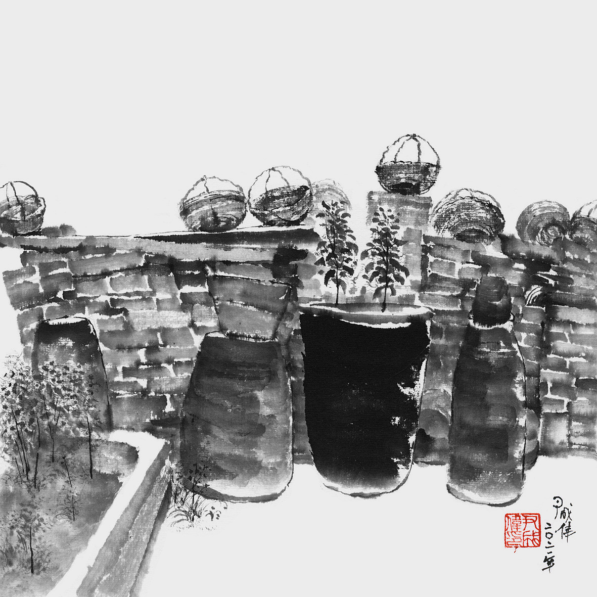 碛口古镇写生（二）