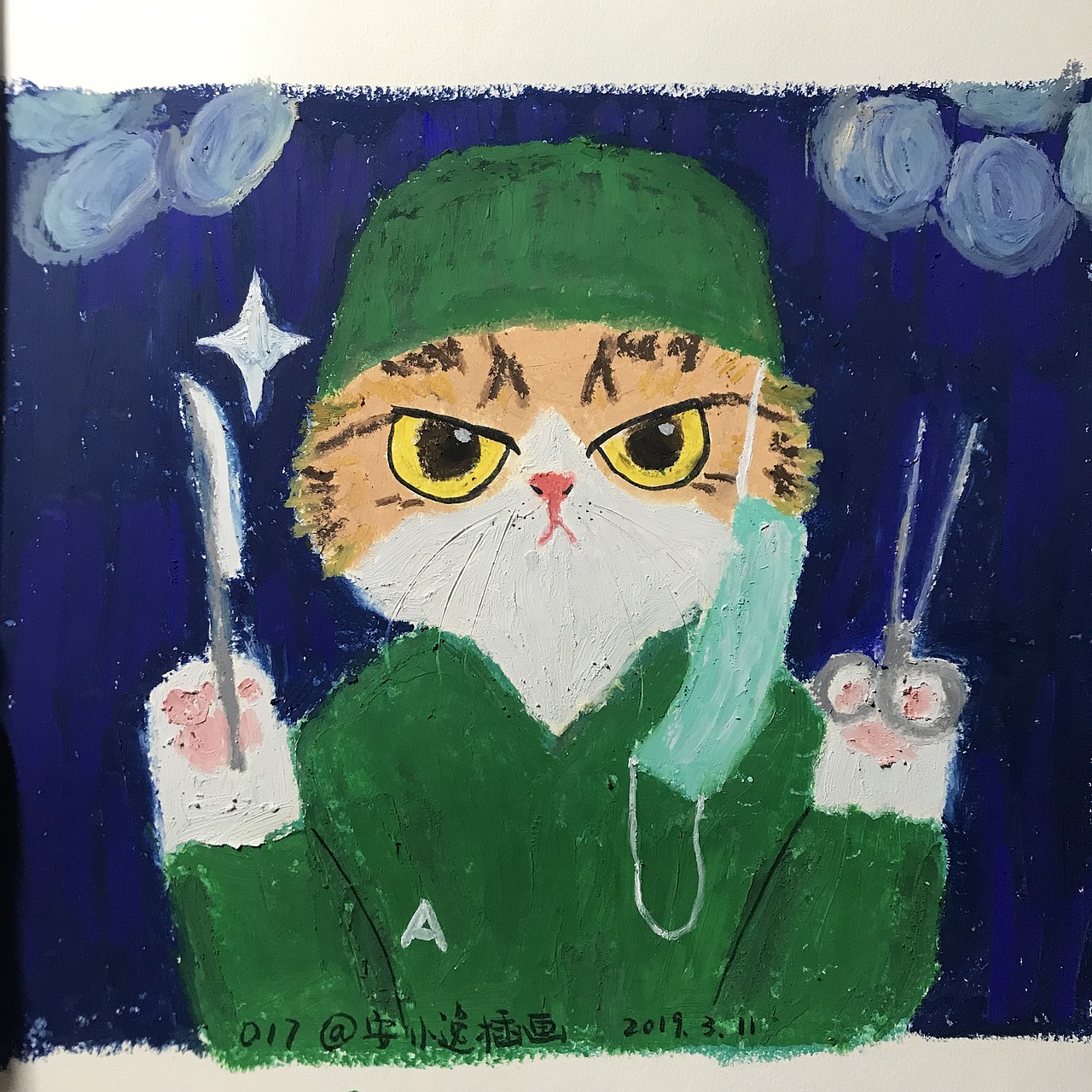 100只猫油画棒第二波（图ZMTQ5Mjg5NDY0） - 儿童插画 - 站酷设计师安小逸插画原创素材 - 站酷ZCOOL