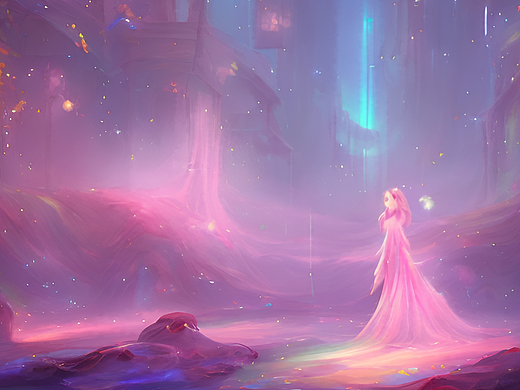 站酷梦笔#梦幻,空灵,3d,概念艺术,极光