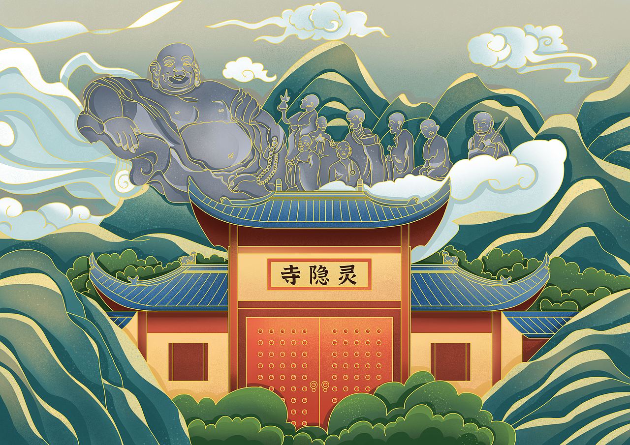 杭州各地景区国潮