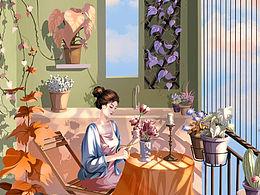 精致的花房女孩????