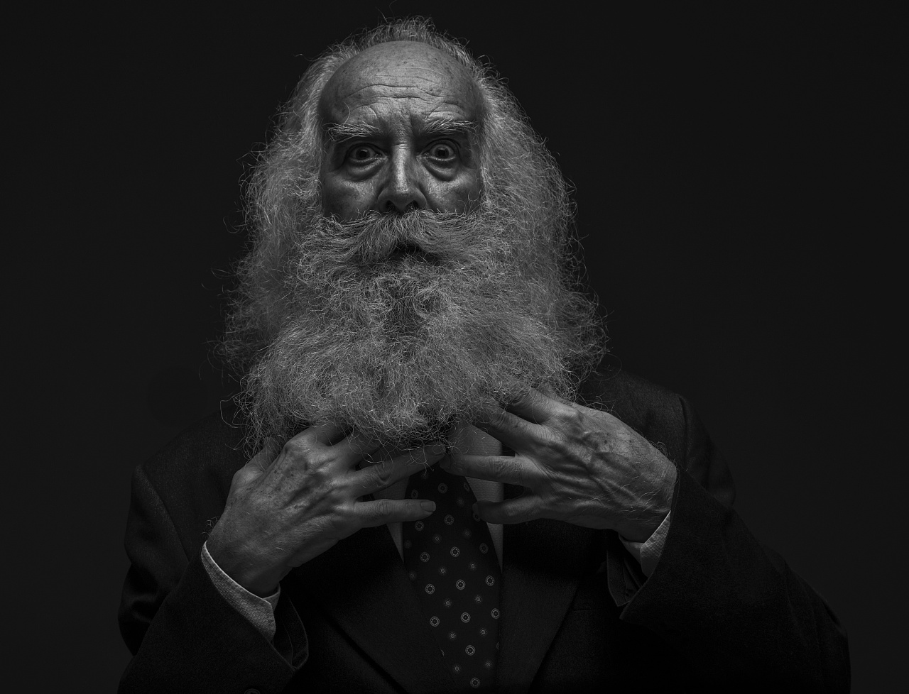 修图 黑白老爷爷