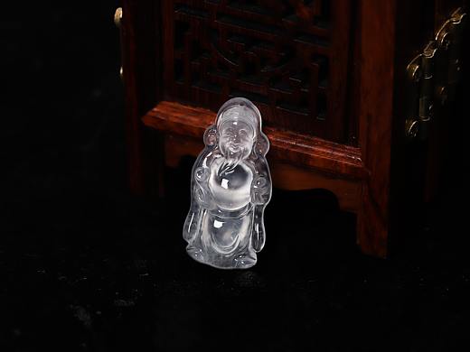 玻璃种翡翠财神爷